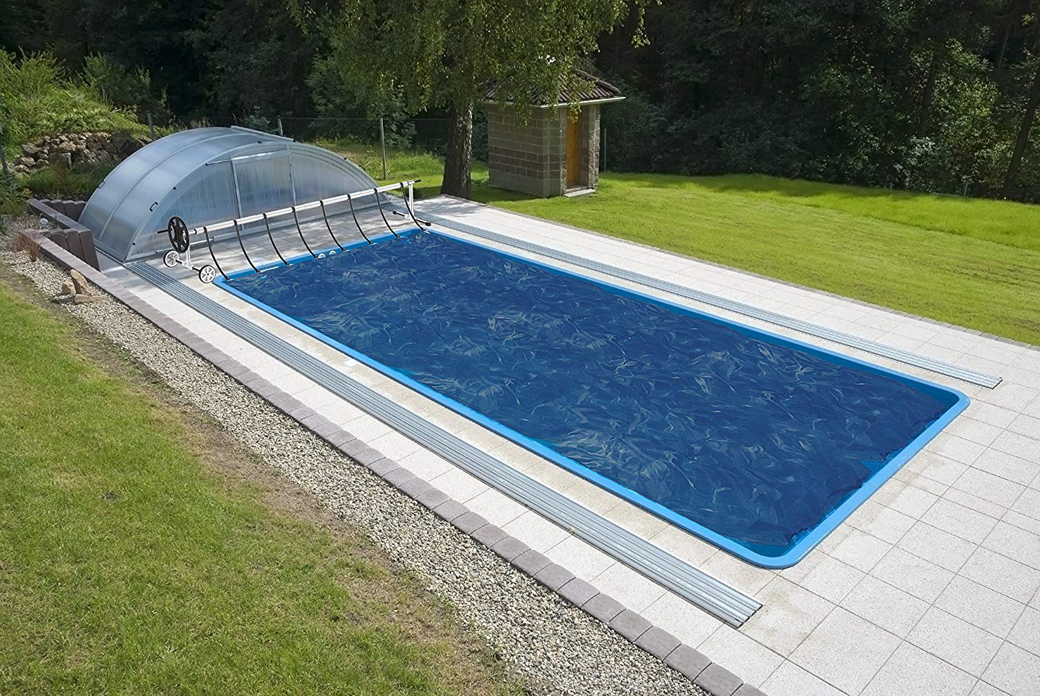 18 Ft Aluminum Inground Solar Cover Swimming Pool Solar Cover Reel Black eBay
